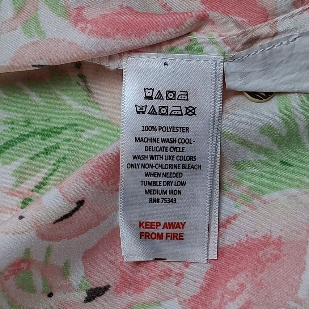 Cynthia Rowley Flamingo Palm Leaf Pajama Set Tropical Coastal Chic Loungewear  L - Picture 10 of 10